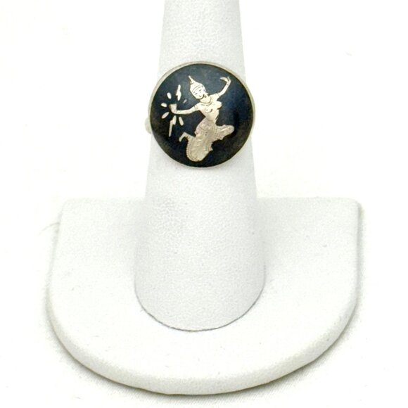 Siam Sterling Silver Ring w/Mekhala Jewelry - Siam (Thailand) Sterling Silver Ring Goddess Mekhala - Size 6.5